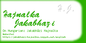 hajnalka jakabhazi business card